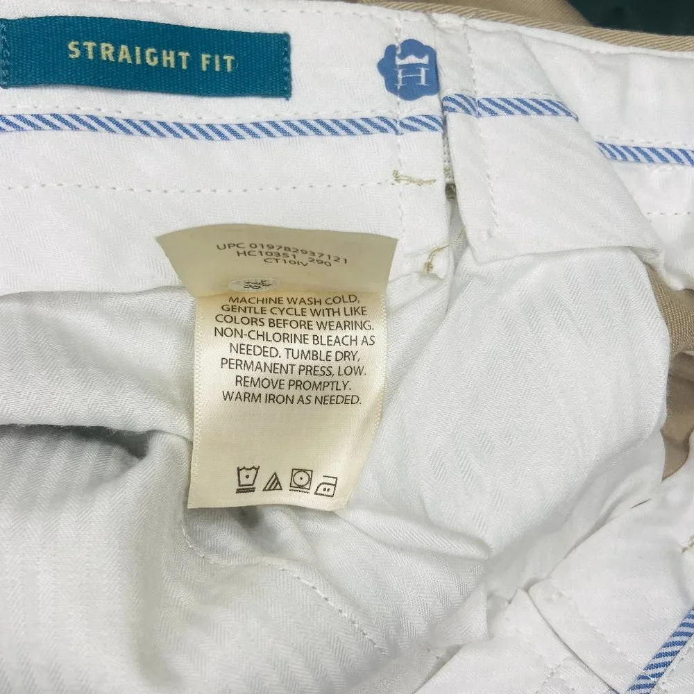 Haggar Mens Work To Weekend Straight Fit No Iron Comfort Waist Khaki 40W…